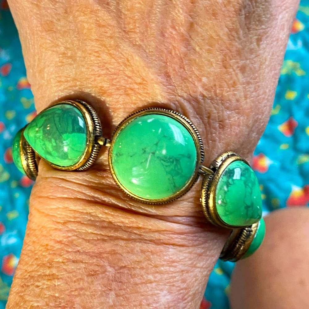 JEWELRY SALE Lucky Brand southwest bracelet,antique bronze,turquoise stones - Picture 8 of 11
